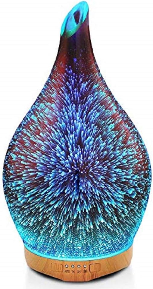 Latest Version Essential Oil Diffuser, Aroma Essential Oil Cool Mist Humidifier with Adjustable Mist Mode,Waterless Auto Shut-off and 7 Color LED Lights Changing for Home Office Baby (280ml)