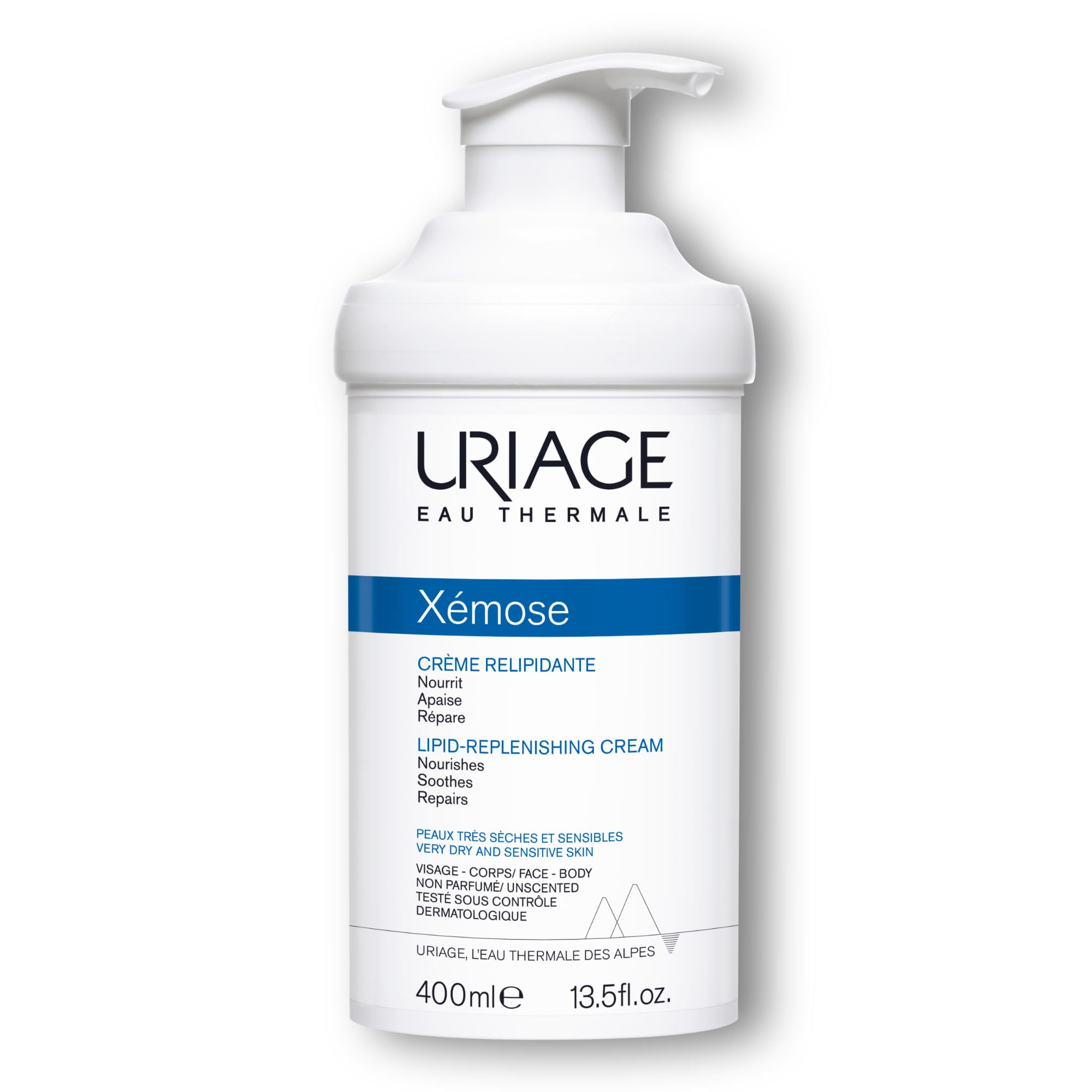 Uriage Xémose Lipid-Replenishing Anti-Irritation Cream 400ml - Face & Body - Very Dry Skin Prone to Atopy - Hydrates, Immediately Soothes Itching Sensations, Brings Long-Lasting Comfort