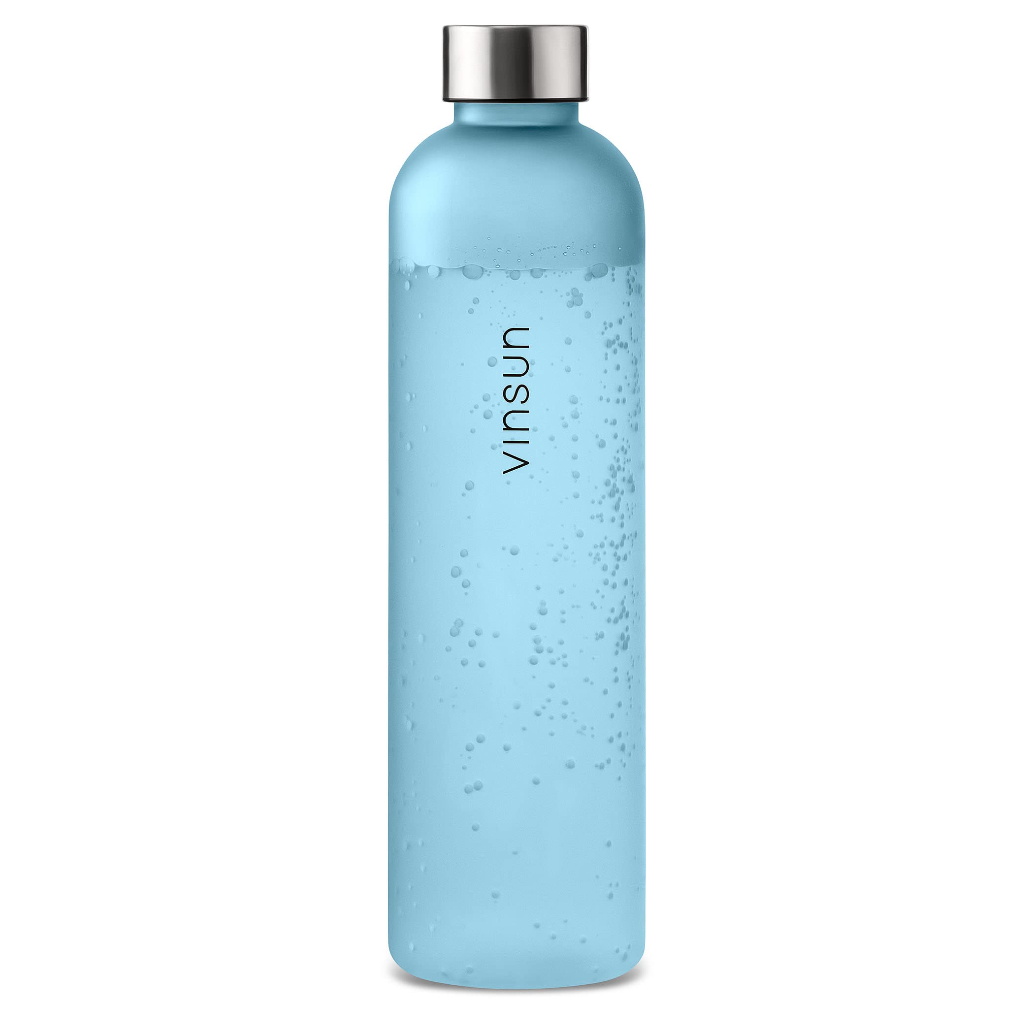 VINSUN Water Bottle 1L Blue, Leak-proof Water Flask - BPA free, Eco-friendly, Tritan - Reusable Drinks Bottle for Sports, Gym, Travel, School, Cycling, Running, Work