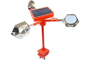 Reflective Bird Deterrent with Solar Voice Scarer 12" Tall Waterproof Bird Reflectors for Outside 360° Roating Woodpecker Det