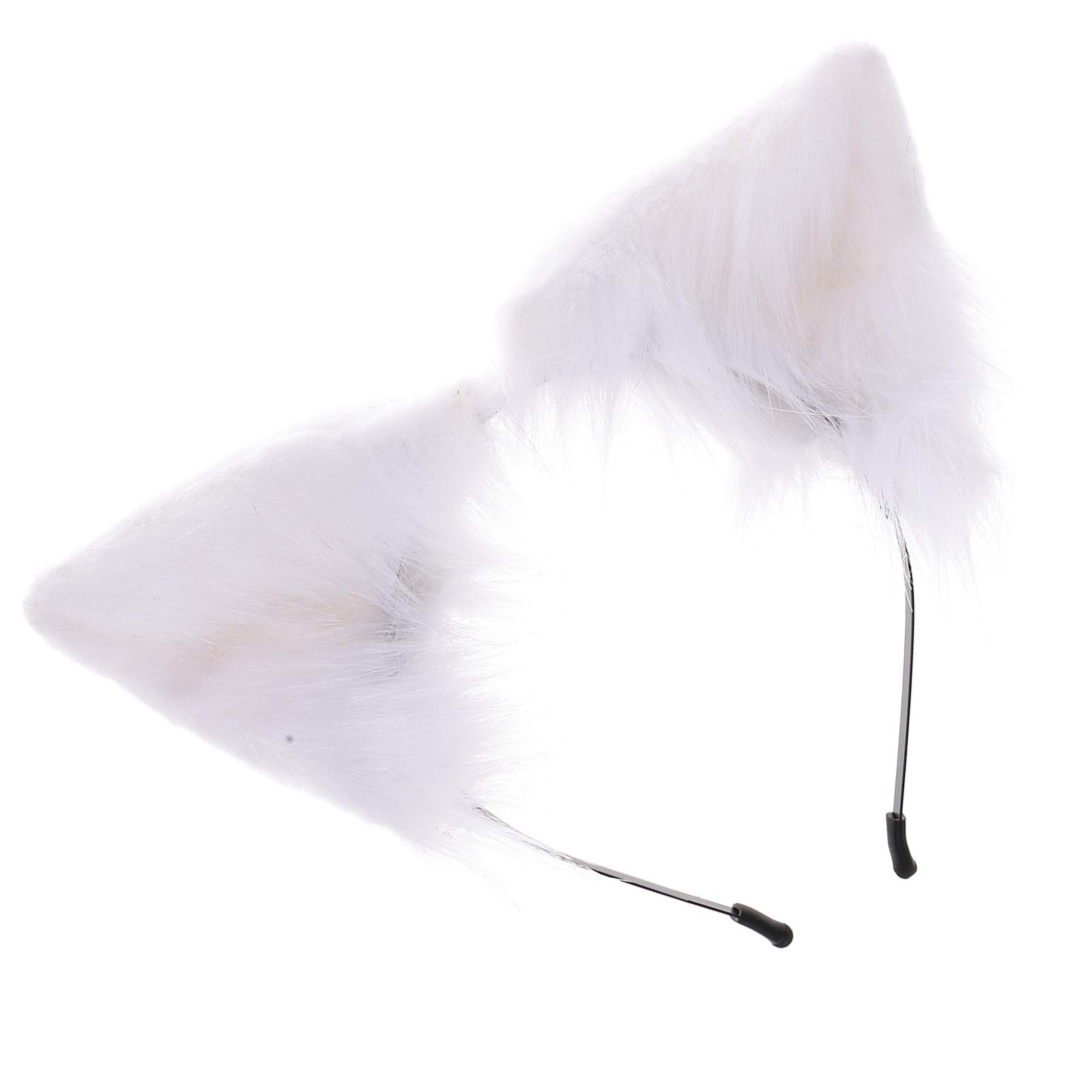 Lurrose Cat Fox Faux Ears Headband, Fluffy Animal Ears Headband Fox Ear Hairband Party Masquerade Headdress for Women