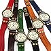 Ailisha Lady Women Korea Style Orange Long Bracelet Leather Strap Wrist Quartz Watch WAA390