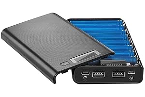 Battery Charging Storage Case for 8X Batteries, Dual USB Output 5V 2.1A with Digital Power Display, Reusable DIY Power Bank S