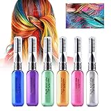 HailiCare 6 Colors Temporary Hair Coloring Chalk - Hair Dye Colored Mascara - Great For Dress Up Performance Costumes Halloween Christmas Party