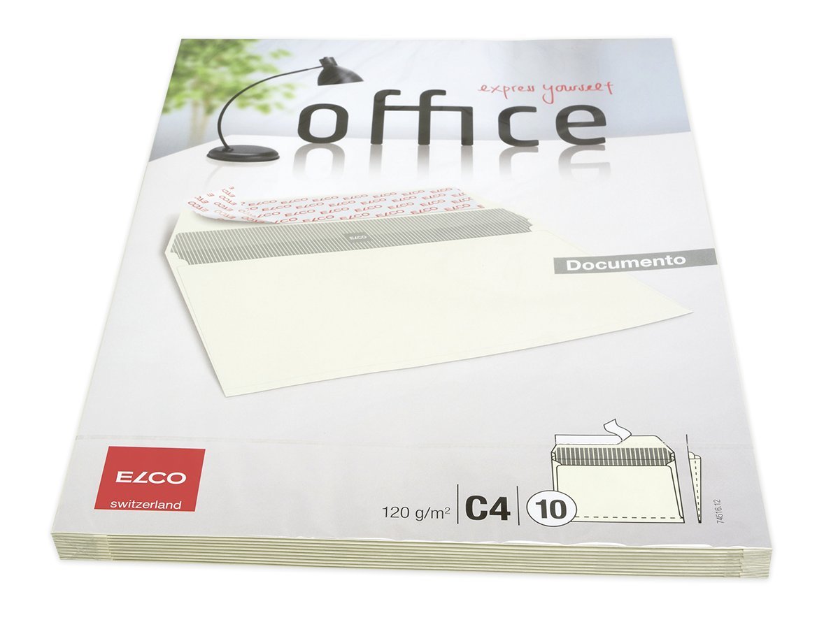 ELCO Office C4 120gsm Documento Beige Side Gussets Wallet Peel and Seal Envelopes Wrapped - Pack 10