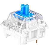 Granvela MX Blue Switches 20-Pack 3-pin Tactile Clicky 50gf - DIY Replacement for Mechanical Gaming Keyboard - with 1 Switch Puller