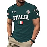 SweatyRocks Men's Graphic Tees Italia Flag Short Sleeve T Shirt Streetwear Going Out Tops