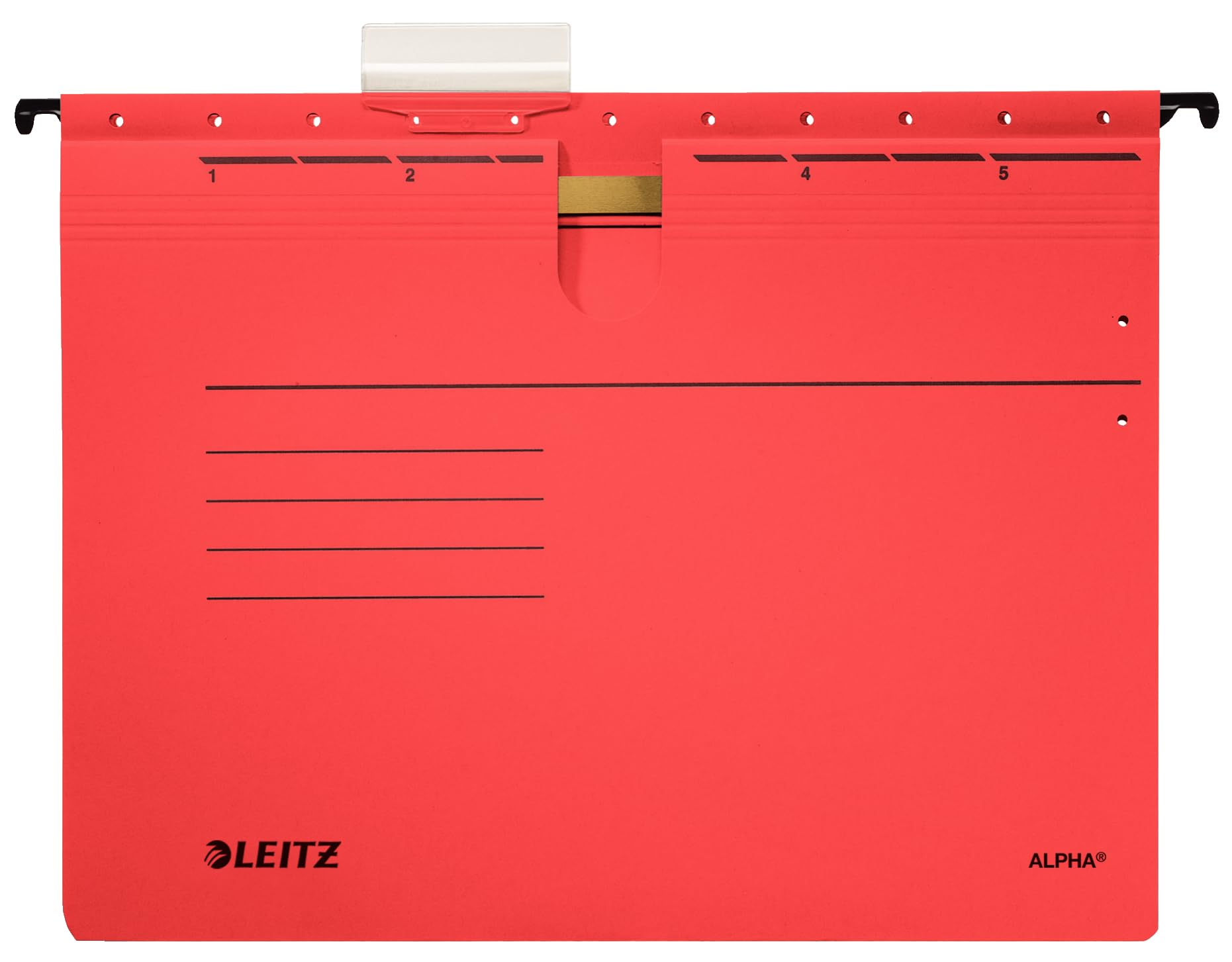 Leitz Alpha 19843025 Suspension Files for Professional Filing Pack of 5 Coloured Card Red