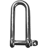 US STAINLESS Stainless Steel 316 Long D Shackle 3/8" (10mm) Marine Grade