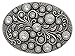 Antique Silver Oval Engraved Crystal Rhinestone Belt Buckle
