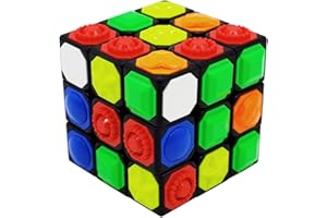 FOIBURELY 3X3x3 Magic Cube Tactile Cube for Blind 3D ​​Embossed Braille Fingerprint Speed Cube