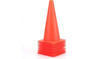FRAGRAIM 12 Inch Traffic Training Cones, Plastic Safety Parking Cones, Agility Field Marker Cones for Soccer Basketball Football Drills Training, Outdoor Sport Activity & Festive Events - 6 Colors