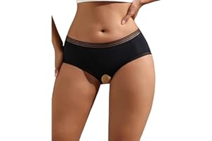 ohmydear Womens Crotchless Briefs Underwear Sexy Hipster Panties Comfort Underpants