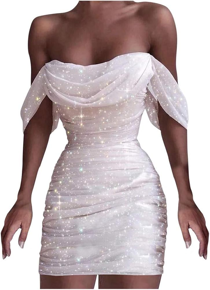 Paillettenkleid Mit Hosenträger - Rückenfreies Partykleid In Kurz