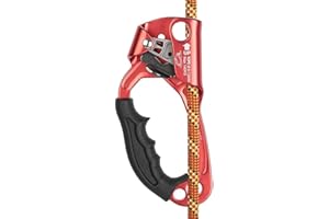 SZCQ SRT Climbing Hand Ascender Aviation Light Alloy Mountaineering Rock Ergonomic Rappelling Gear Equipment Left Handled Ascender Arborist Tree Climber Rigging