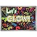 Allenjoy 7x5ft Fabric Let's Glow in The Dark Theme Backdrop Decorations for Neon Birthday Party Supplies Teen Tween Doodle Disco Sleepover Table Decor Banner Background Children Photo Booth