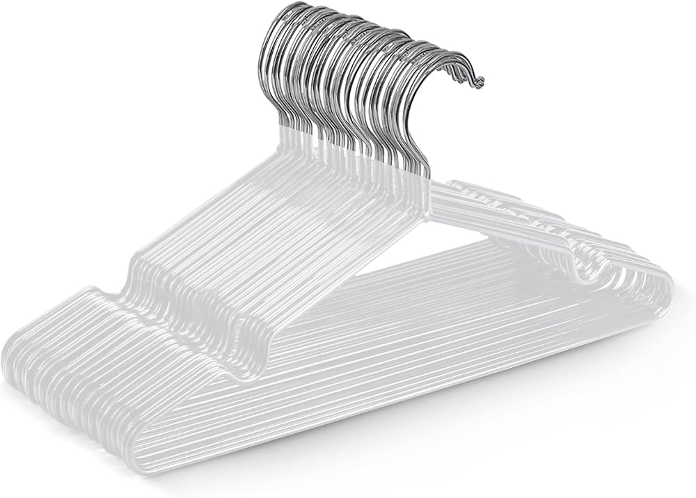 KEPLIN 20x Premium Rubber Coated Metal Hangers White 4mm Space-Saving