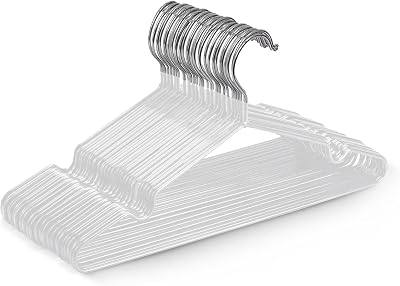 KEPLIN 20x Premium Rubber Coated Metal Hangers White 4mm Space-Saving