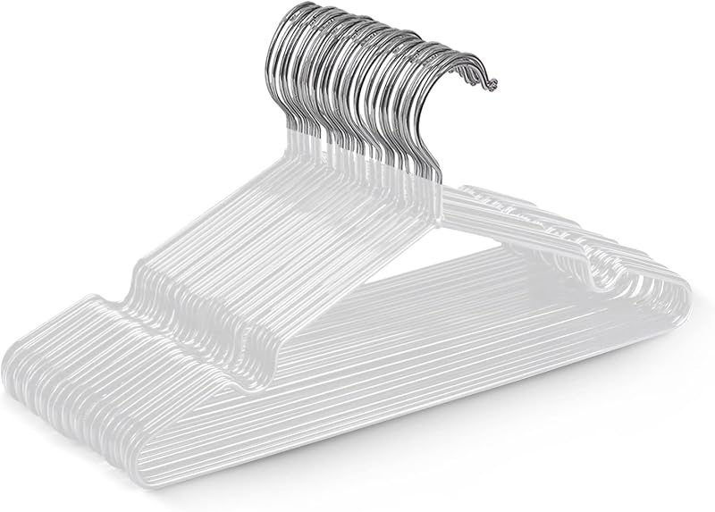 KEPLIN 20x Premium Rubber Coated Metal Hangers White 4mm Space-Saving
