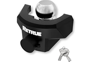RETRUE Heavy Duty Trailer Lock for 2 5/16" Ball Coupler with Flange, Anti-Theft and Top Tier Security, Dark Black