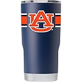 Gametime Sidekicks Auburn 20oz Navy Tumbler - Officially Licensed, 18/8 Stainless Steel, Double-walled, Vacuum-insulated, UV LED Printed Logos, Sweatless, Stays Hot/Cold - 360 Wrap