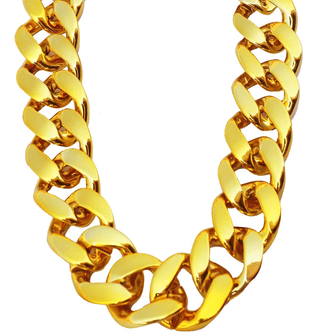 PinCute Gold Chain for Men/Women Fake Plastic Chunky Gold Necklace, Gold Rope Chain Necklace for 80s 90s Outfits Costumes (32 * 1.38 Inches)