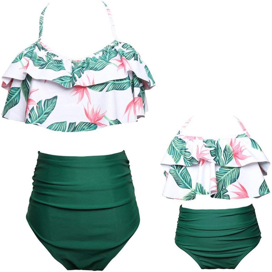 Mommy&Me Swimsuits Two Piece Stripe Matching Family Swimwear Bikini Set for Mom and Daughter
