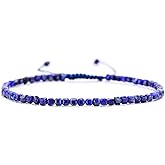 Angelstones Crystal Bracelet for Women, Natural Gemstone Small Beaded Bracelets, 3mm Faceted Cube Beads, Healing Bracelets for Women