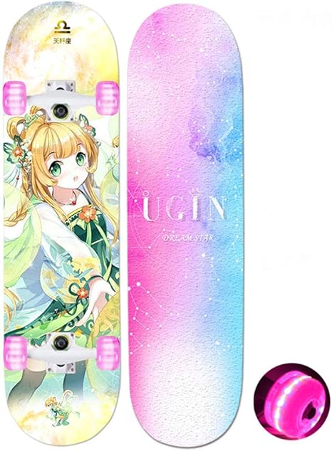 Amazon Co Jp スケボー スケートボード 31x8インチコンプリート7レイヤーメープルダブルアリススケートボードクルーザー 初心者女の子 大人abec 9ベアリング負荷150kg ホーム キッチン