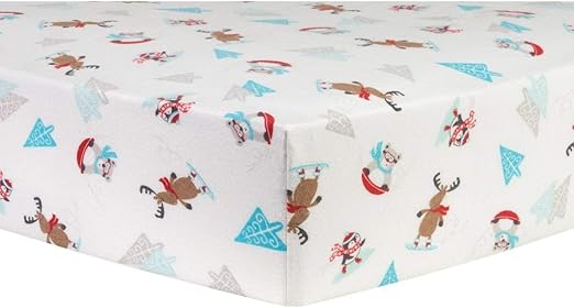 christmas flannel crib sheets