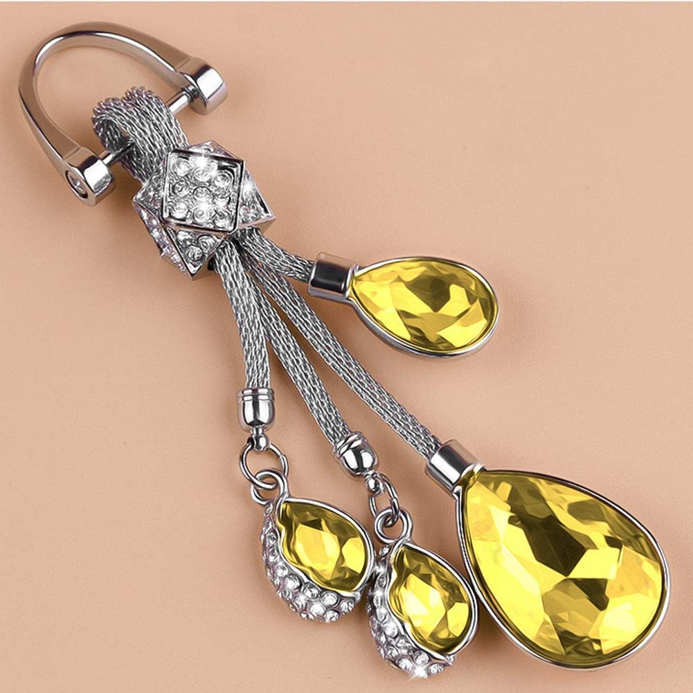 Fashionwu Automotive Key Ring Crystal Diamond Shape Key Chain Hanging
