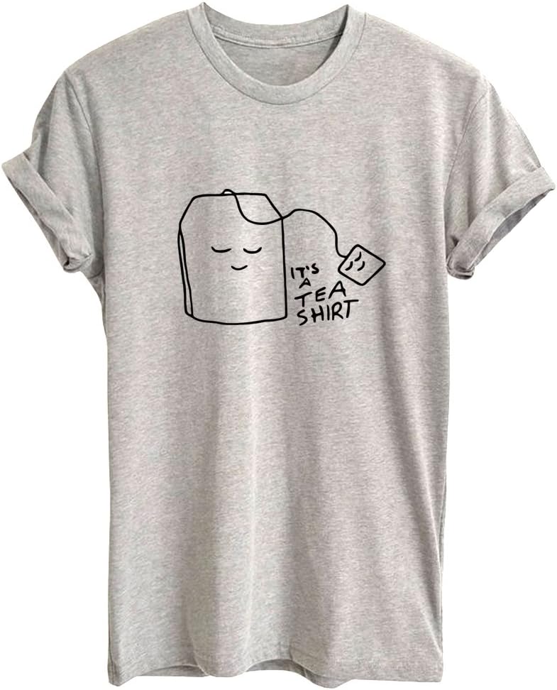 YITAN Women Cute Graphic T Shirts Teen Girls Summer Funny Tops