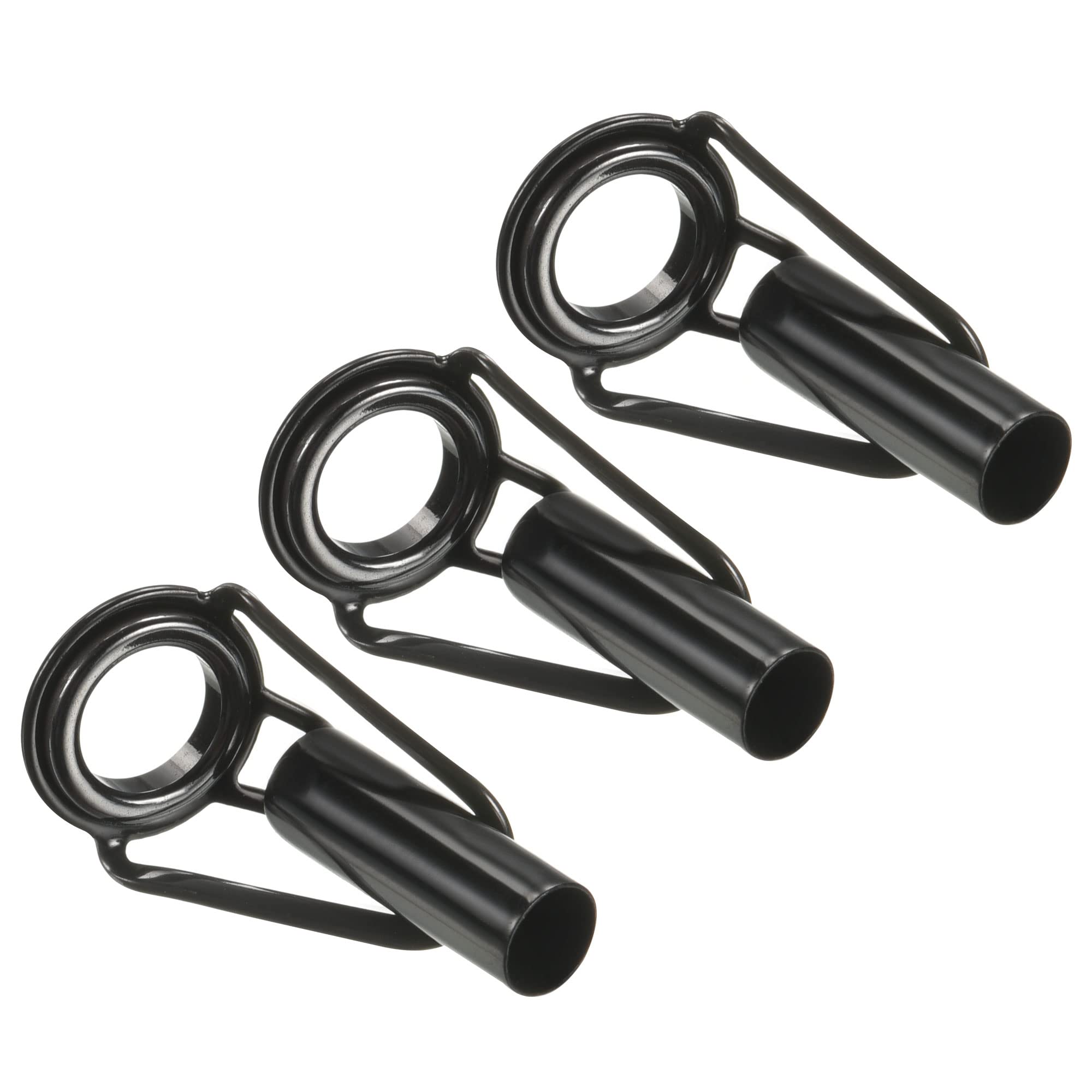 PATIKIL 5.0mm Tube Dia Fishing Rod Tips Repair Kit, 3pcs Stainless Steel Black Guide Ring for Saltwater Freshwater Fishing
