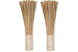 OTYFGHD 12-Inch Bamboo Wok Brush, Flat Brush, Kitchen Cleaning Brushes for Scrubbing and Cleaning Cooking Pots, Pans and Gril