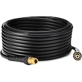 Amazon Basics 50ft Pressure Washer Hose with a M22 Male Thread Fitting, 3200 PSI Rating, Flexible, 3-Layer Design, Heavy-Duty Cleaning, Durable, Black, 1-Pack