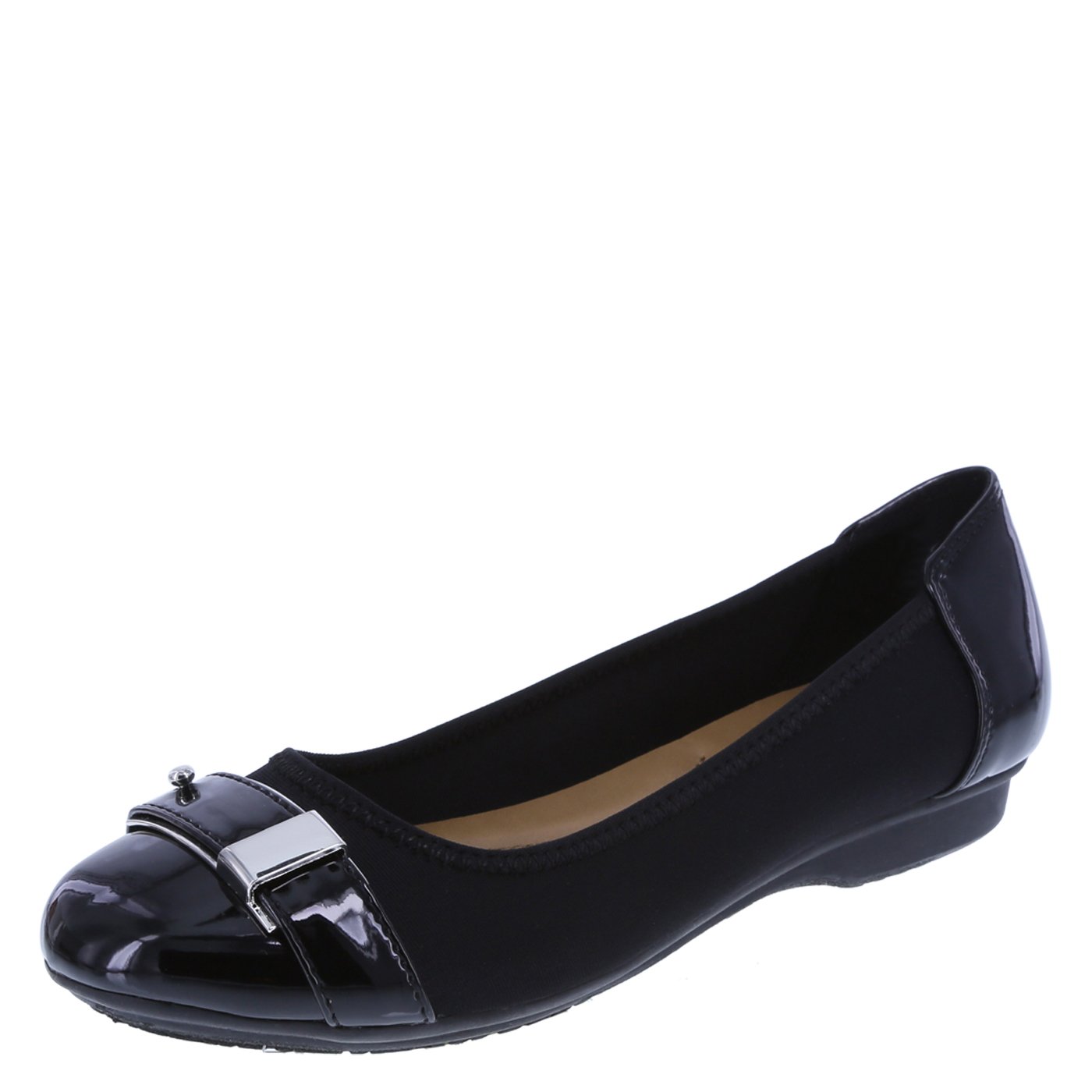 dexflex Comfort Women's Black Corey Hardware Flat 9.5 Regular