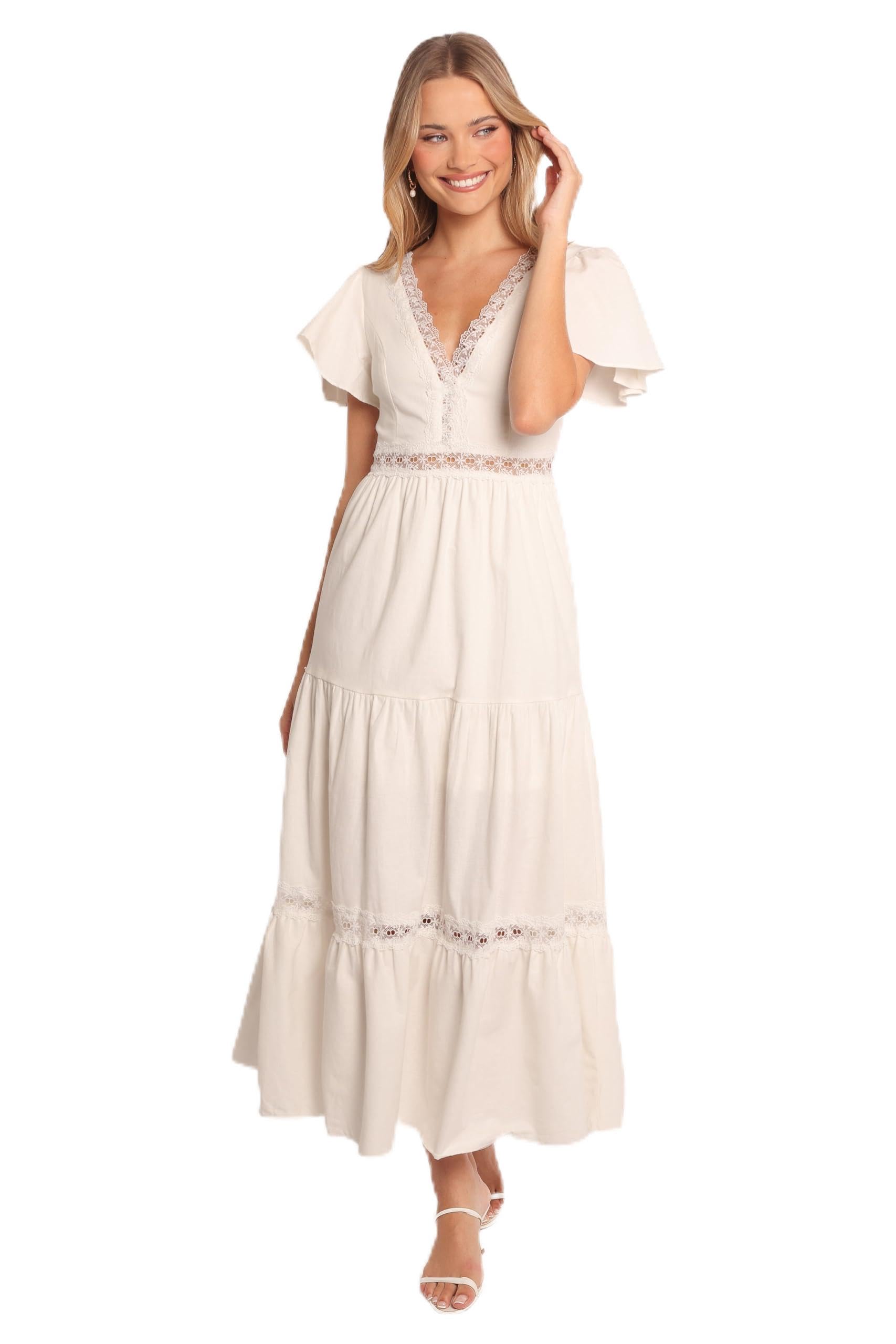 Photo 1 of Petal & Pup Women's Minny Maxi Dress, Cream