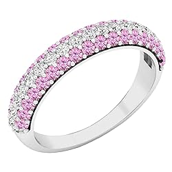 Dazzlingrock Collection 18K Round Lab Created Pink