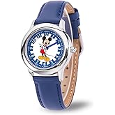 Disney Mickey Mouse Kids' Stainless Steel Time Teacher Analog Nylon Strap Watch(Plain CASE)