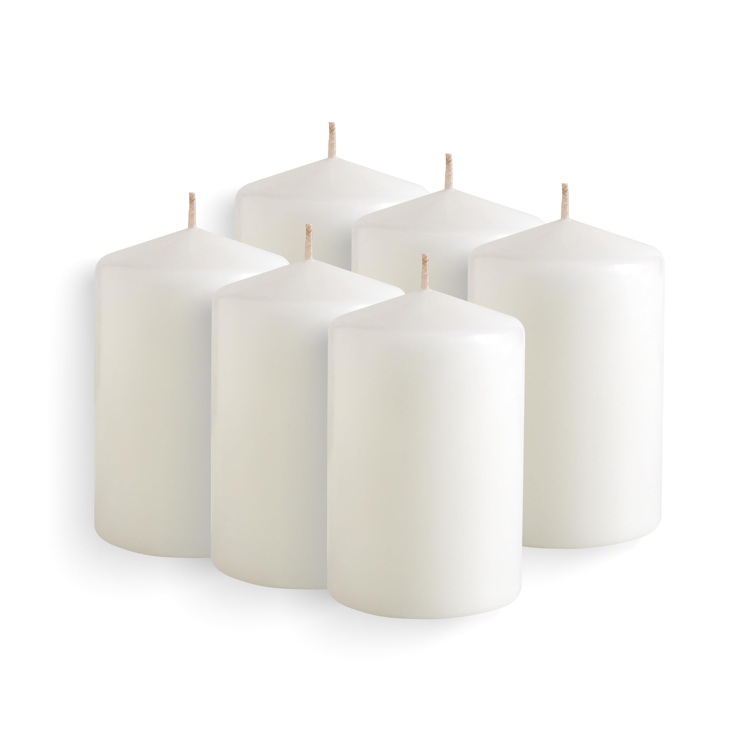 Photo 1 of Simply Soson 3x4 inch White Pillar Candles, White Candle, Set of 6 Pillar Candles Bulk 3x4, Emergency Candles, Tall Candles, Wax Candle, Unscented Candles, Candle Pack, Cone Tip