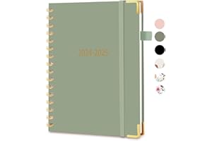 CICPAP Planner 2024-2025 - Weekly and Monthly Academic Planner, Daily Planner from July 2024 - June 2025, 7.3" x 8.3" School Year Planner with Monthly Tab Helps Students Organize Their Schedules,Green