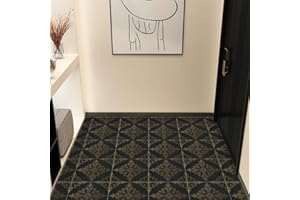 Alwayspon Vinyl Flooring, Gold Black Self Adhesive Stick on Floor Tiles Transfer for Bathroom Kitchen, Splashback, Peel and S