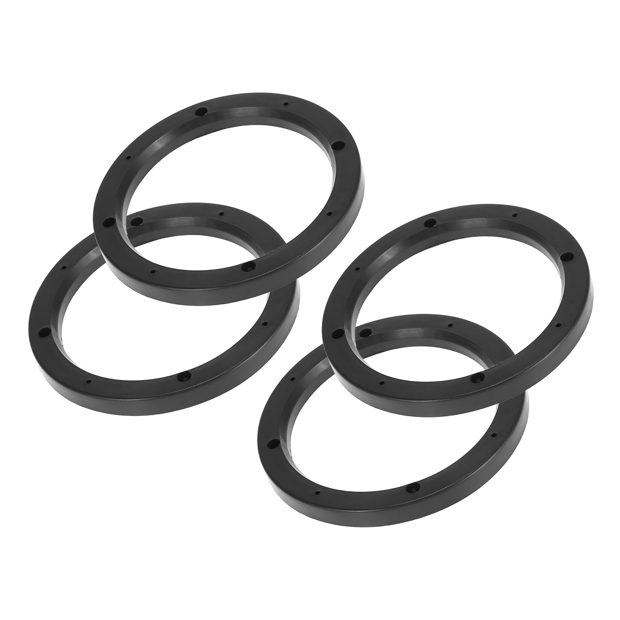 Partuto 4 Pcs 6.5 Inch Universal Speaker Spacer Adapter - Plastic Black