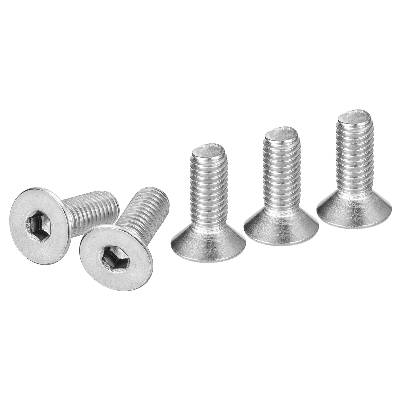 DTGN M5-0.8 x 14mm Flat Head Socket Cap Screws, 100 Pack 304 Stainless Steel Hex Socket Flat Head Screws, Full Thread, Countersunk Bolts — image 1