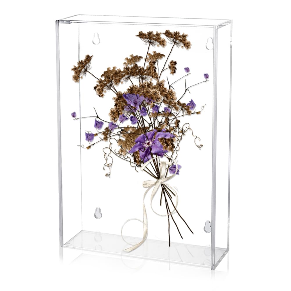 Photo 1 of AHANDMAKER Acrylic Book Display Case, Wall Mount Clear Display Case for Bible, Flower Protector Case Organizer Box for Collectible Books Action Figures Jewelry (7x10x2 inch)