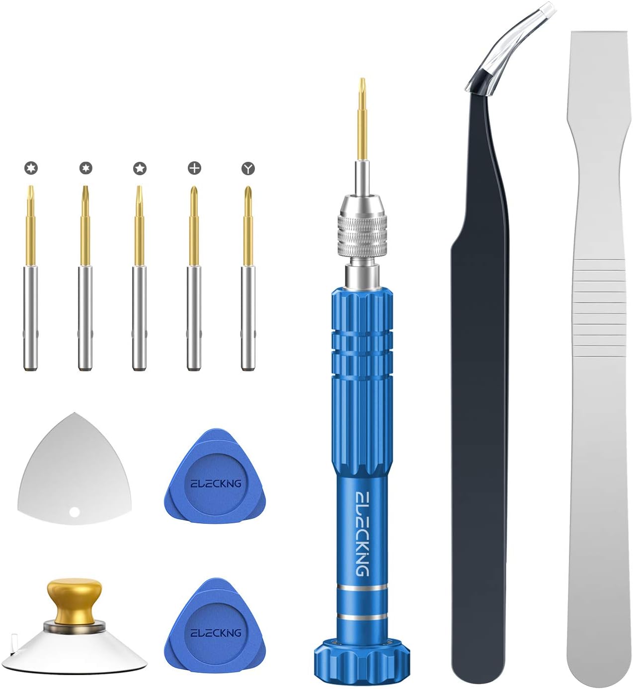 ELECKING 5 in 1 Multifunctional Precision Screwdriver, Repair Tool Kit with Phillips, Pentalobe, Tri-Point, Torx Magnetic Screwdriver Kit for iPhone, iPad, Electronics, Laptop, Tablet and Eyeglass