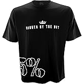 5% Nutrition Rich Piana Bigger By The Day Pump Cover, Black - M | Heavyweight 100% Cotton, Oversized Relaxed Fit Pump Cover T-Shirt, Gym Workout Weightlifting Bodybuilding Apparel for Men