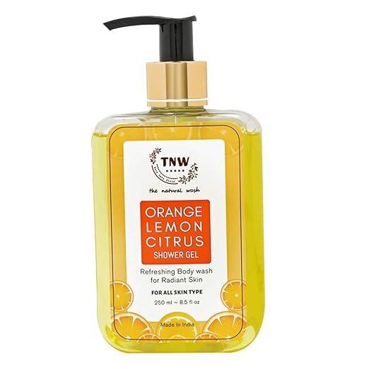TNW-THE NATURAL WASH Free From Paraben/Sulphate Orange Lemon Citrus Refreshing Body Shower Gel for Radiant Skin , 250 ml