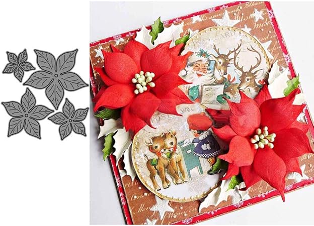Stencil Stella Di Natale.Huhuswwbin Poinsettia Fiore Metallo Taglio Muore Scrapbook Fai Da Te In Rilievo Carte Di Carta Stencil Buona Resistenza Tocco Morbido Rendi La Tua Vita Piena Di Bei Ricordi Silver Amazon It Casa E Cucina