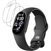 HUKWIMO 3-Pack TPU Screen Protector for Google Fitbit Edge, Clear Film | Flexible soft TPU film for everyday scratch protection, clear screen visibility, responsive touch and easy installation
